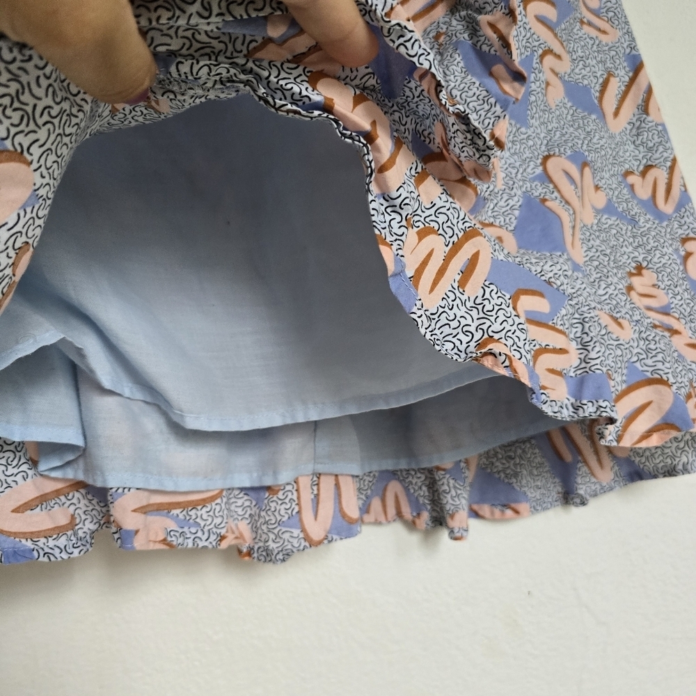Retro 80s 90s Multi Memphis Style Ruffle Skirt Size Small Compañía Fantástica - Picture 8 of 11